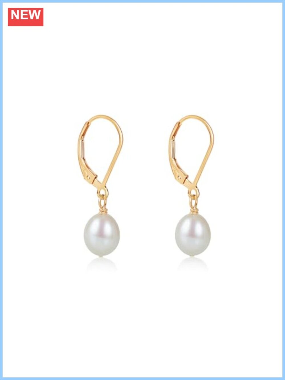 AAAA Freshwater Pearl Drop Earrings 14K Gold Filled Leverback